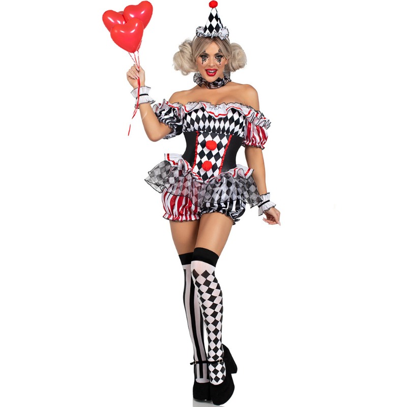 Women Clown Cosplay Costume Ci - Romper Playsuit Women บทวิจารณ์และราคา