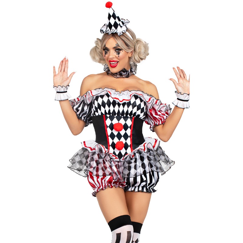 Women Clown Cosplay Costume Ci - Romper Playsuit Women บทวิจารณ์และราคา