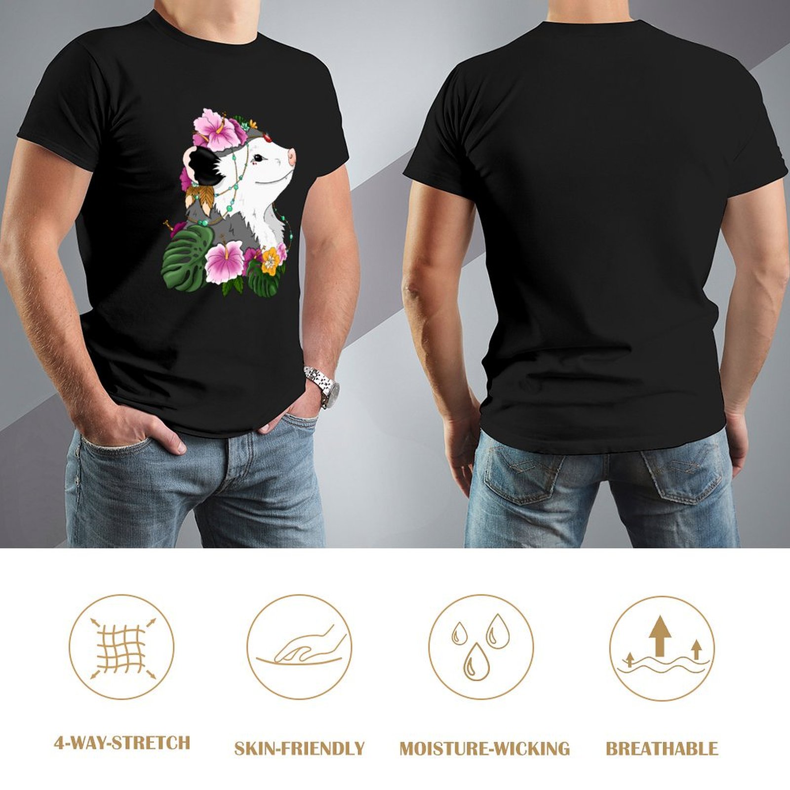 Opossum with tropical vibes T- - Summer Clothing Vibes บทวิจารณ์และราคา