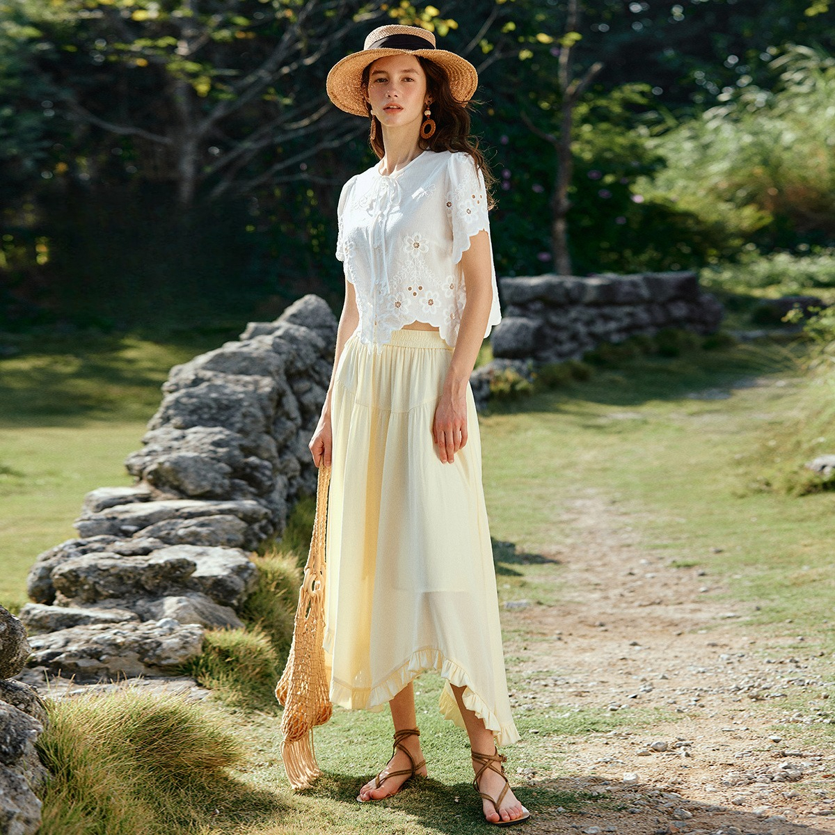 OLrain Women French Style Crop - Crop Blouse Linen บทวิจารณ์และราคา
