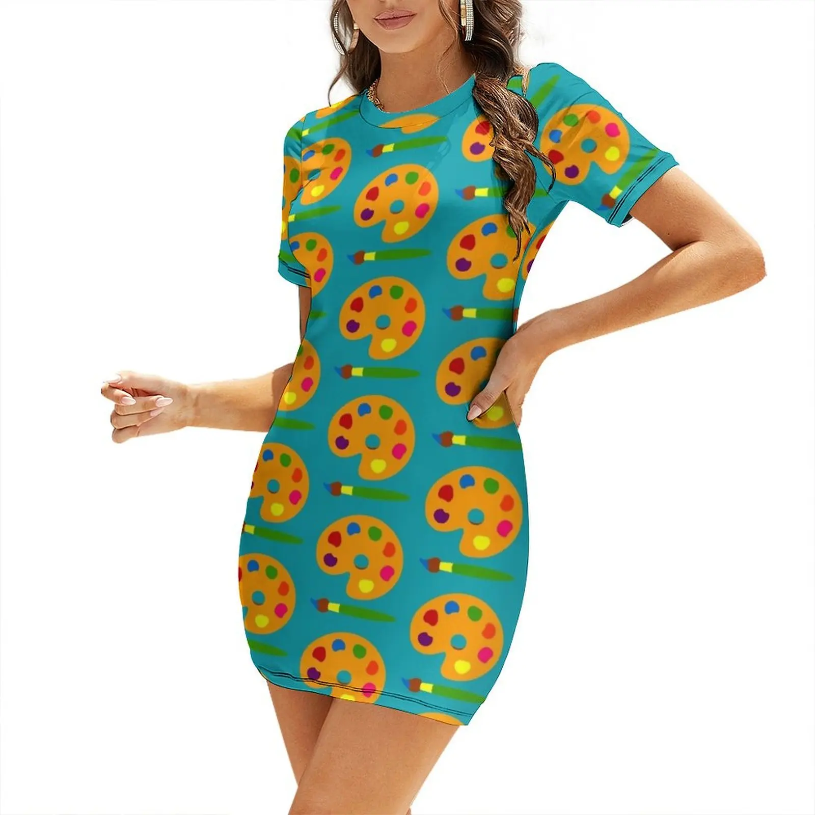 Colorful Paint Palette Short-S - Summer Clothing Color Palette บทวิจารณ์และราคา