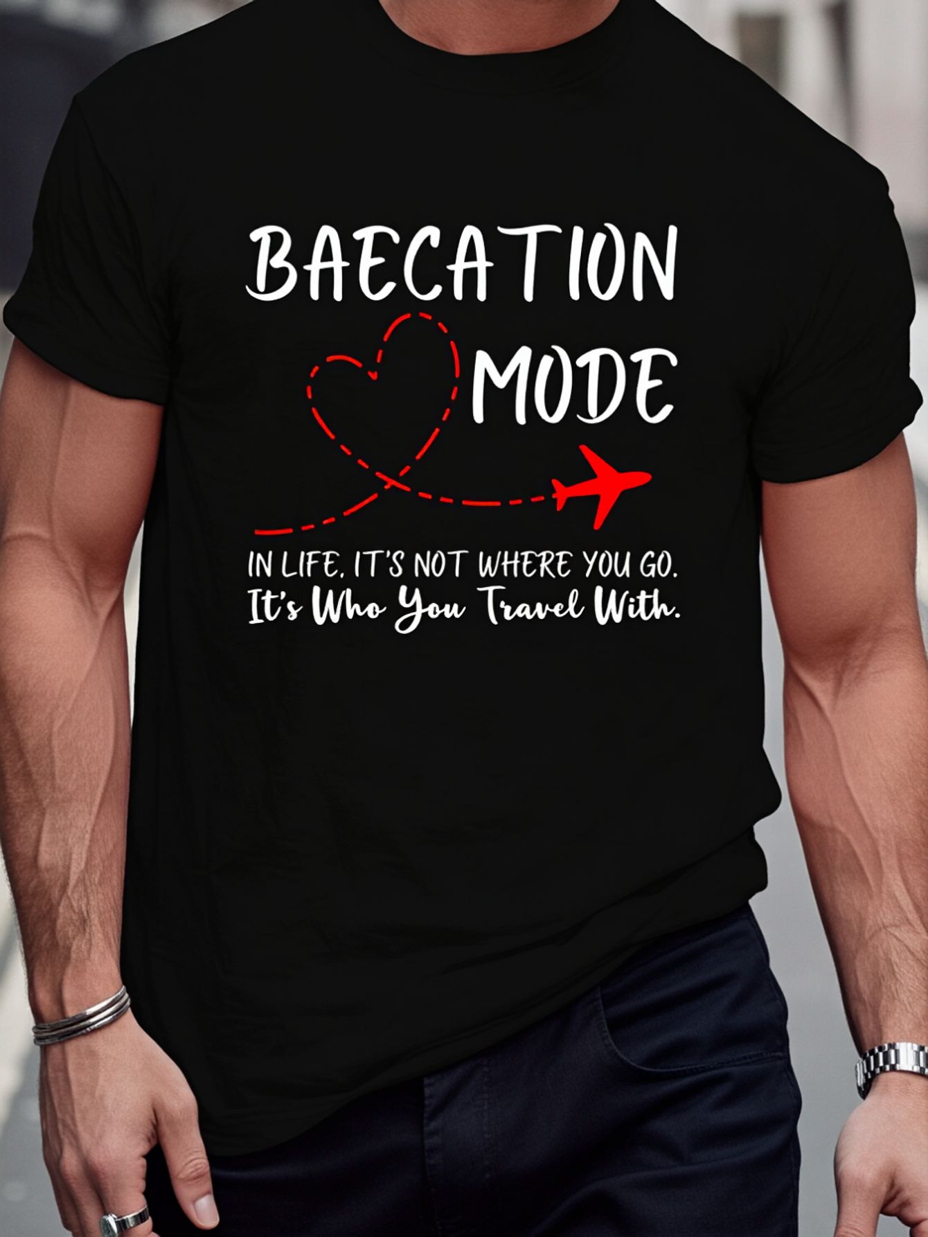 100% Cotton Cute Couples Trip  - Summer Clothing Vibes บทวิจารณ์และราคา